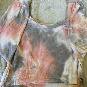 🤍Tie-dye Long-sleeved Cropped Comfy Top